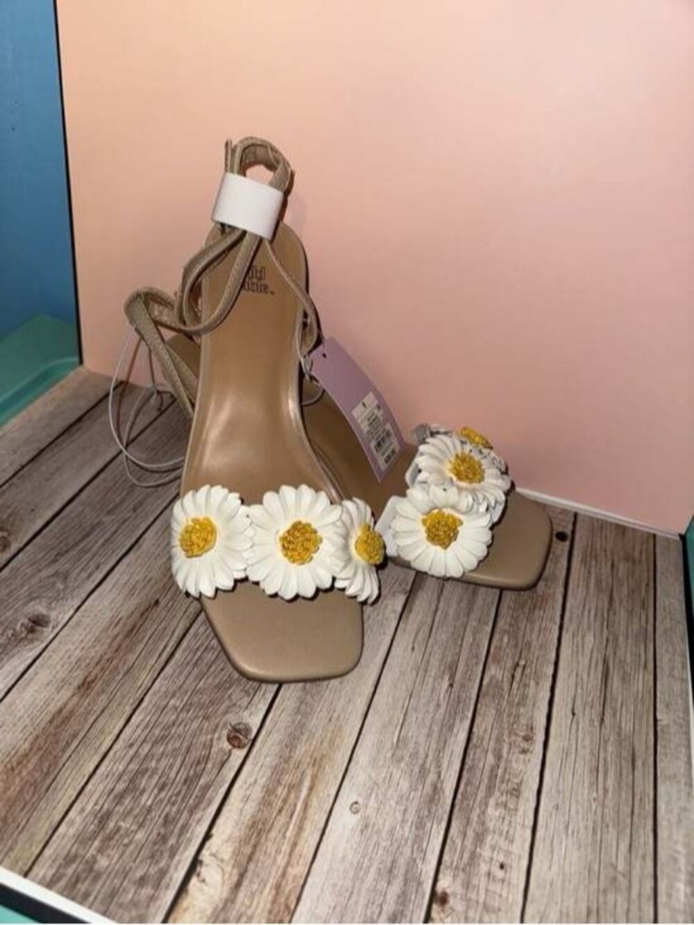 Wild Fable Women's Daisy Embellished Strappy Kitten Heels